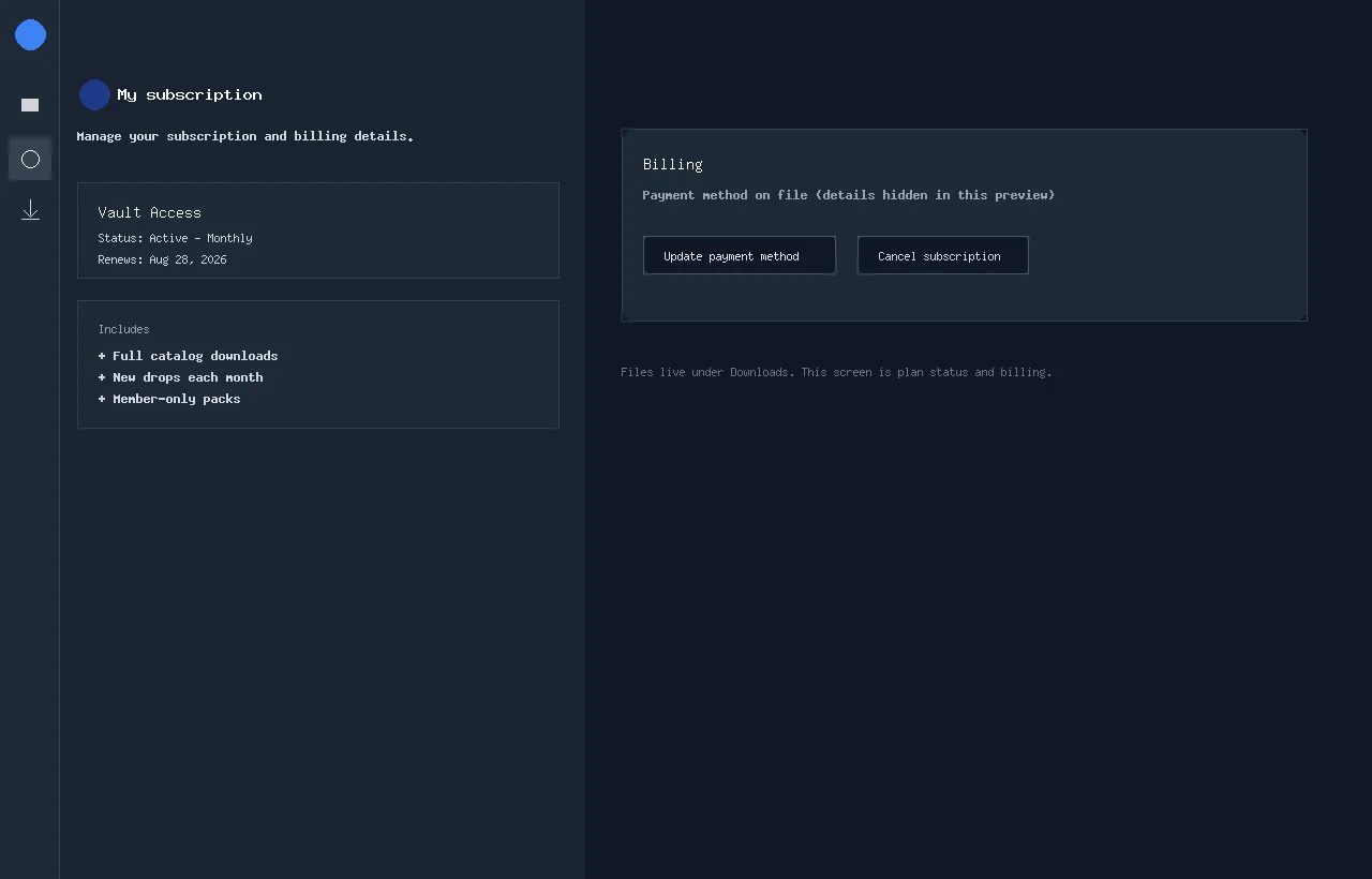 Customer portal My subscription billing view