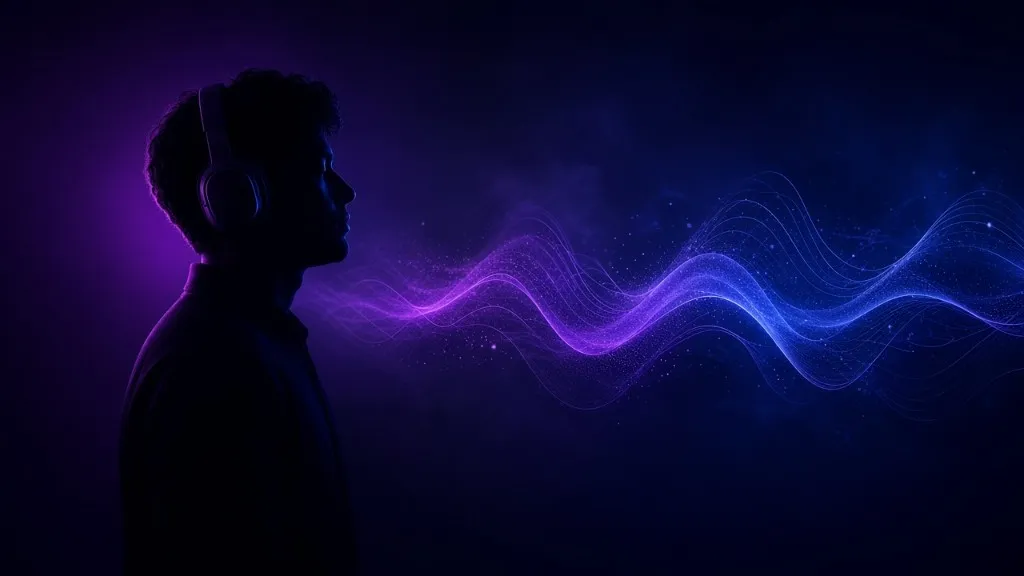 Music producer wearing headphones while working on beats for marketplace and owned-store sales